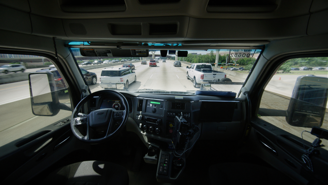 Trucks ohne Trucker auf dem Texas Highway