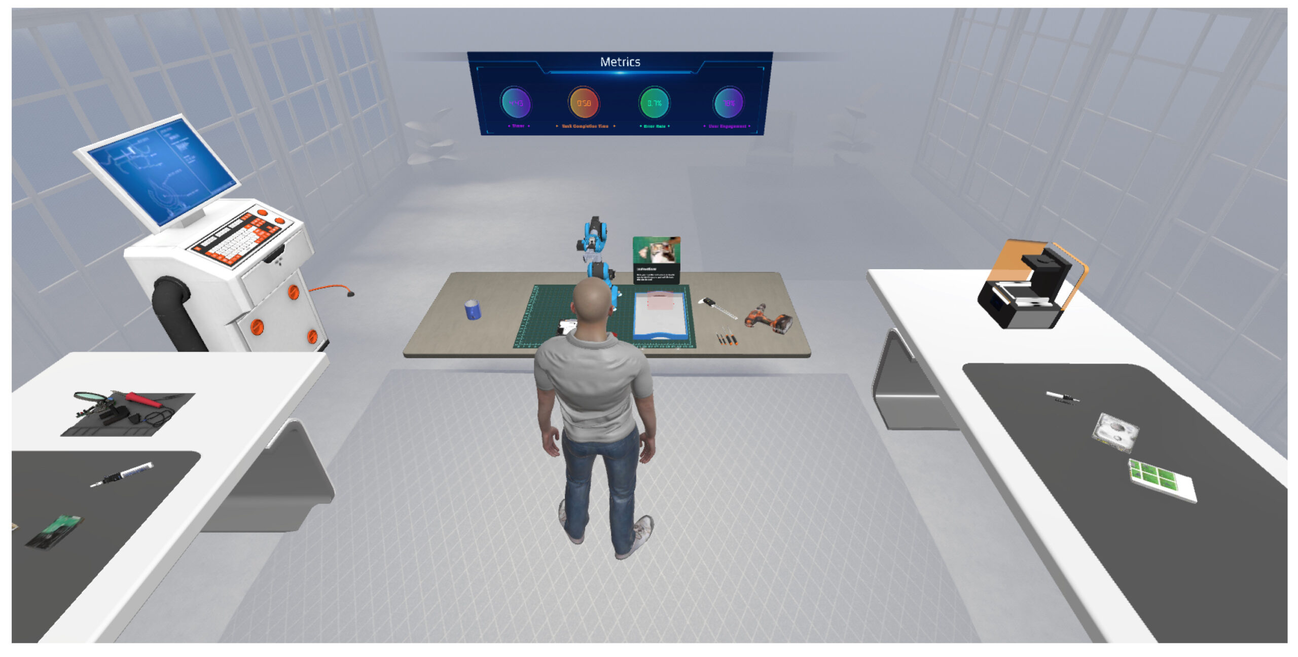 Mensch & Robo-Kollege trainieren gemeinsam im VR-Labor
