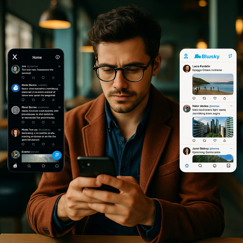 X plus Bluesky: News-Influencer im medialen Spagat