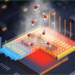 Illustration der Fasermembran auf einem Chip mit Verdunstungseffekt