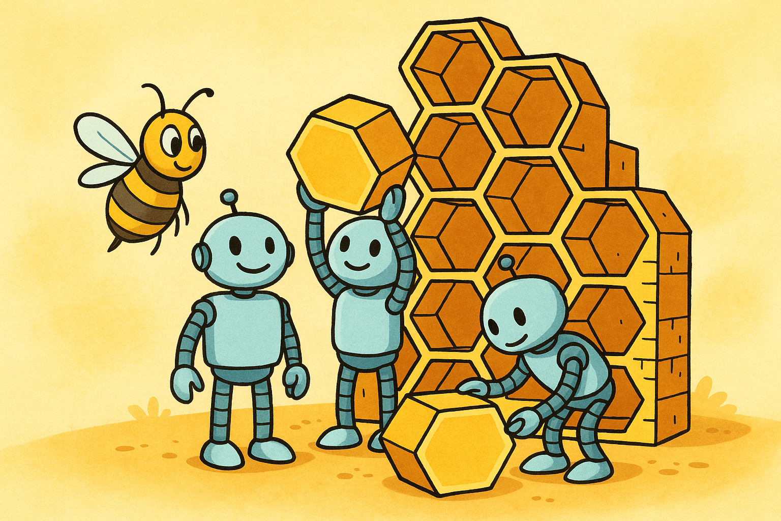 Bauen ohne Plan: Robots lernen von Bienen