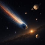 Future Flow Ein interstellarer Komet durchzieht von außen kommend das Sonnensystem.