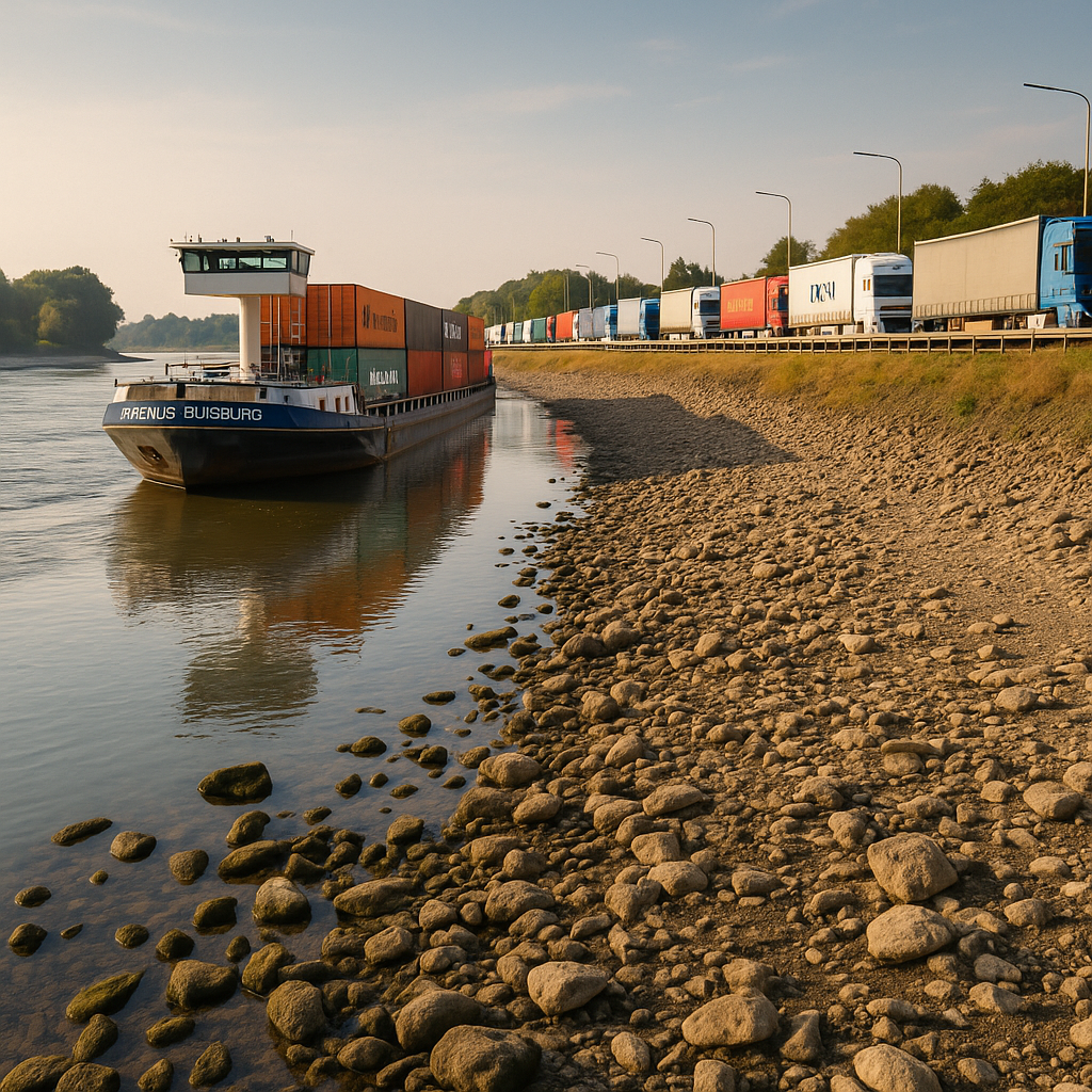 Wenn der Rhein versiegt: Niedrigwasser zeigt, wie Klimaschocks Lieferketten dauerhaft verändern