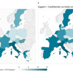 Infografik, Europakarte mit Wählerstatistik: With the support of the conditional middle, many proposals could achieve majoritie